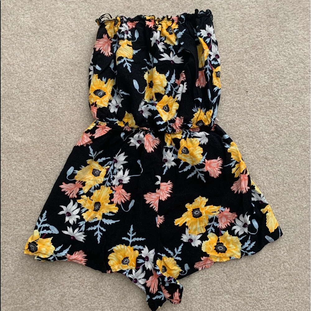 H&M floral strapless romper